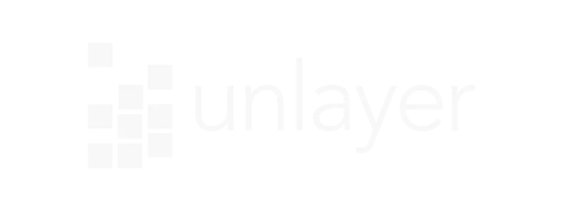 Logo von Unlayer auf schwarzem Hintergrund